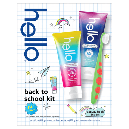 hello kids toothbrush and toothpaste back to school kit