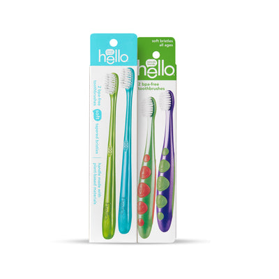 twin pack of toothbrushes for adult and kids