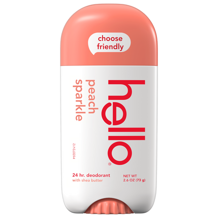 hello peach sparkle aluminum free deodorant with shea butter