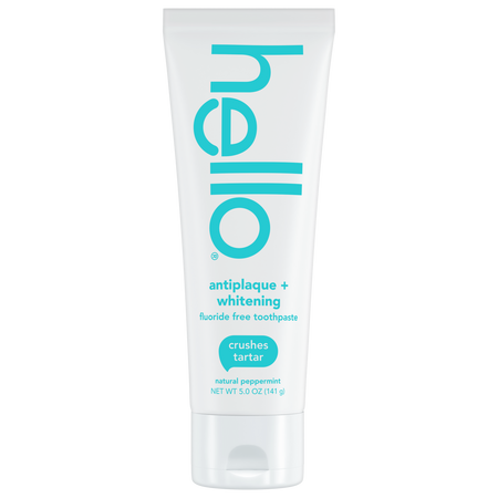 hello antiplaque + whitening fluoride free toothpaste