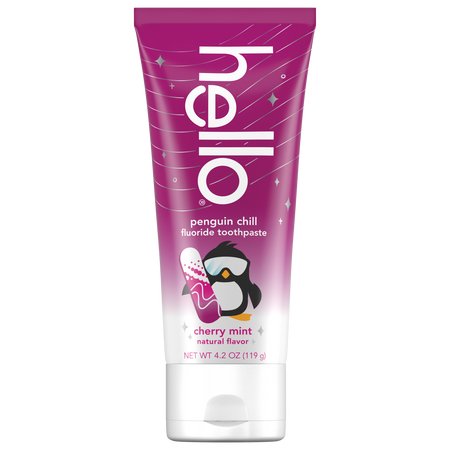 hello kids cherry mint penguin chill fluoride toothpaste