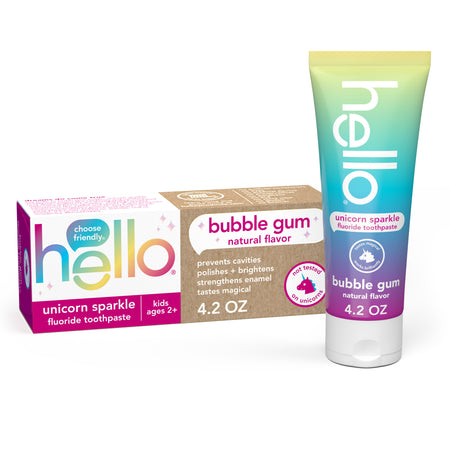 hello kids unicorn sparkle fluoride toothpaste