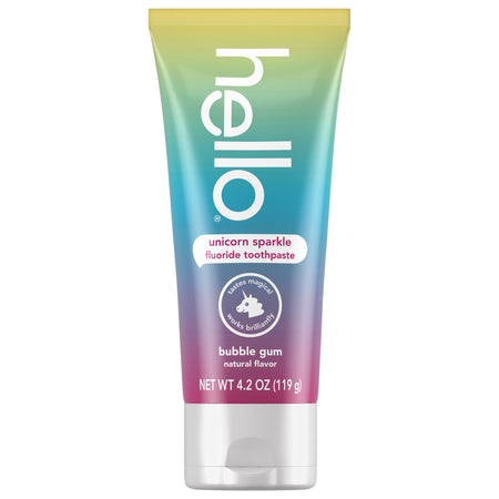 hello kids unicorn sparkle fluoride toothpaste