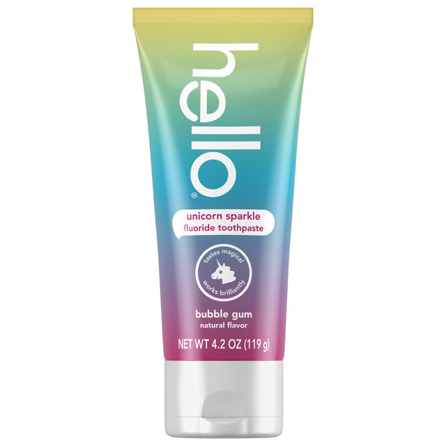 hello kids unicorn sparkle fluoride toothpaste