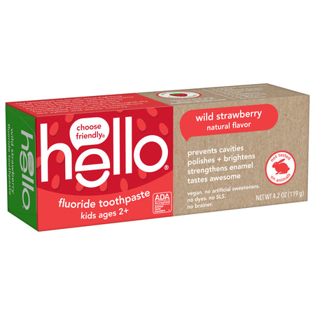 hello kids natural wild strawberry fluoride toothpaste