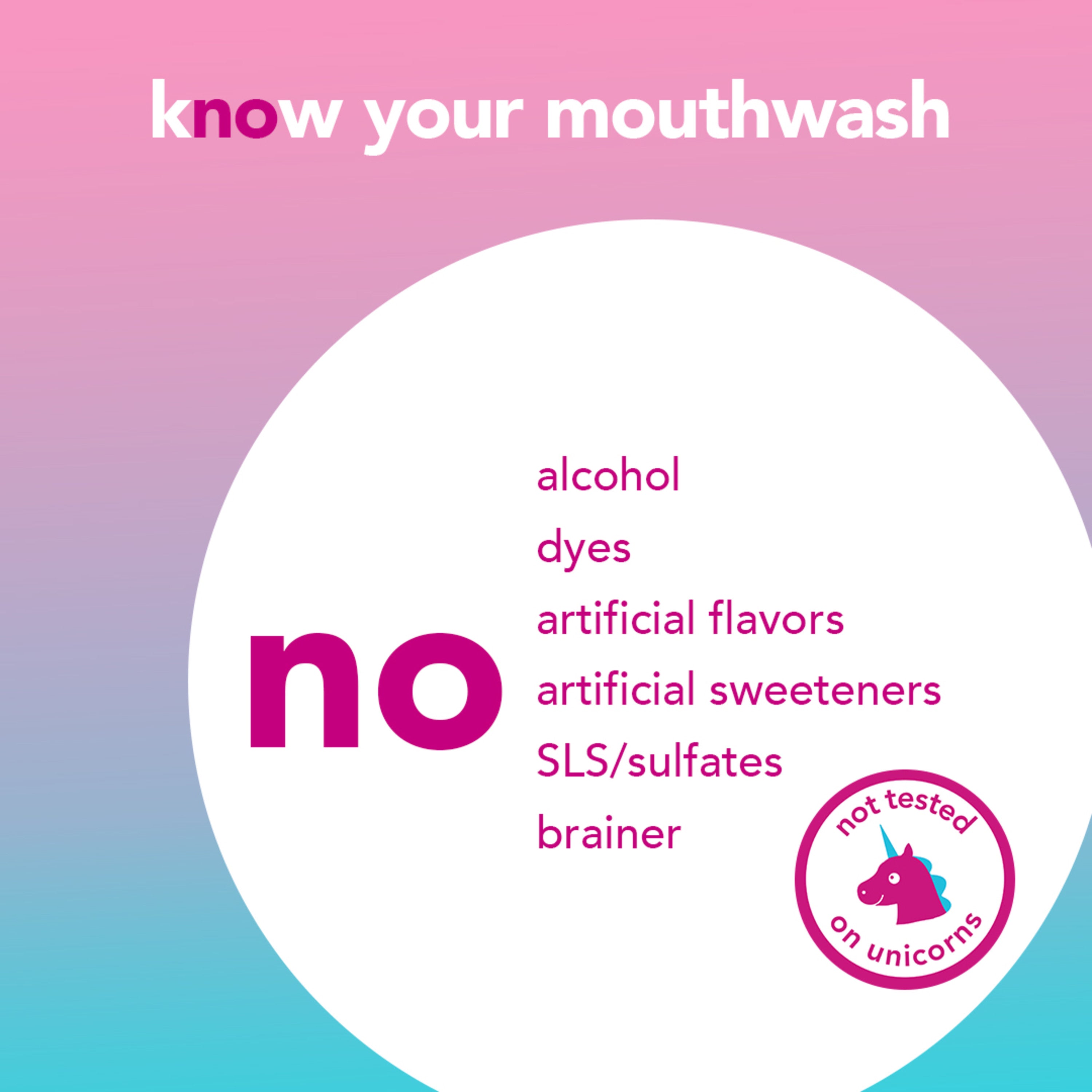 kids unicorn splash fluoride mouthwash, know your mouthwash