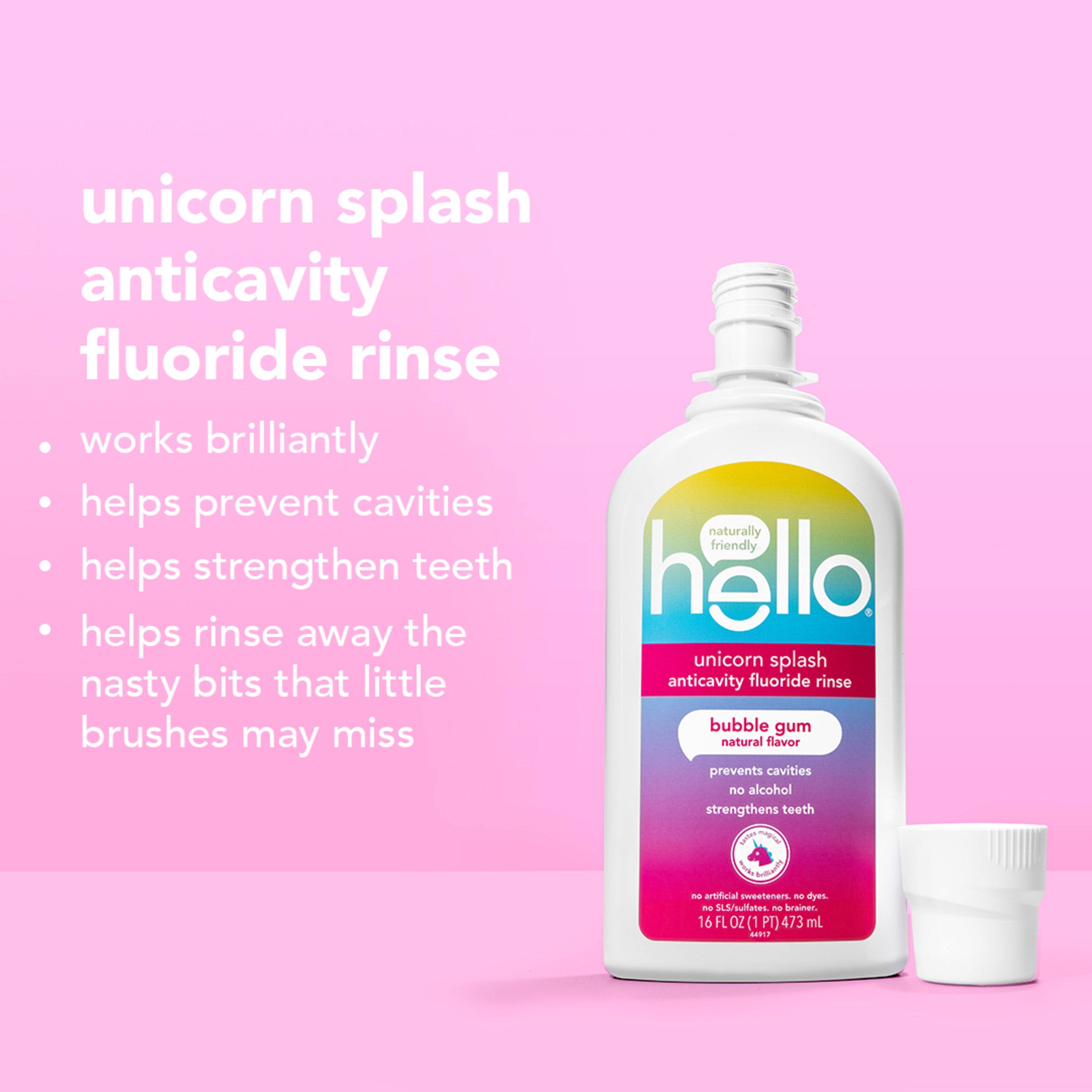 kids unicorn splash fluoride mouthwash, unicorn splash anticavity fluoride rinse