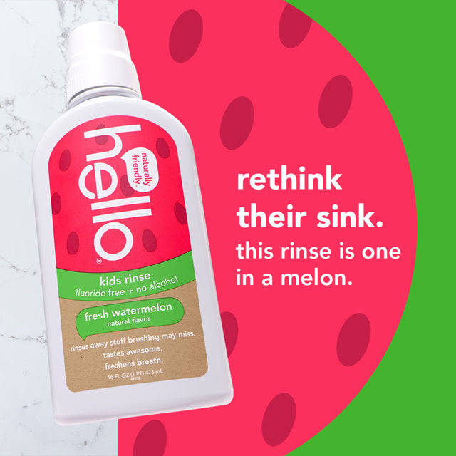 hello kids watermelon fluoride free mouthwash