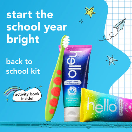 hello Kids Toothbrush and Toothpaste Back To School Kit