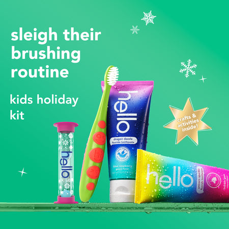 hello kids toothbrush and kids toothpaste holiday gift set