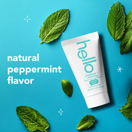 hello antiplaque + whitening fluoride free travel toothpaste