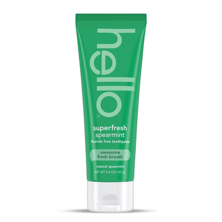 hello superfresh spearmint fluoride free toothpaste