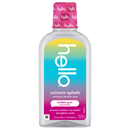 hello kids unicorn splash fluoride mouthwash