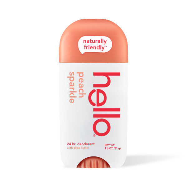 hello peach sparkle aluminum free deodorant with shea butter