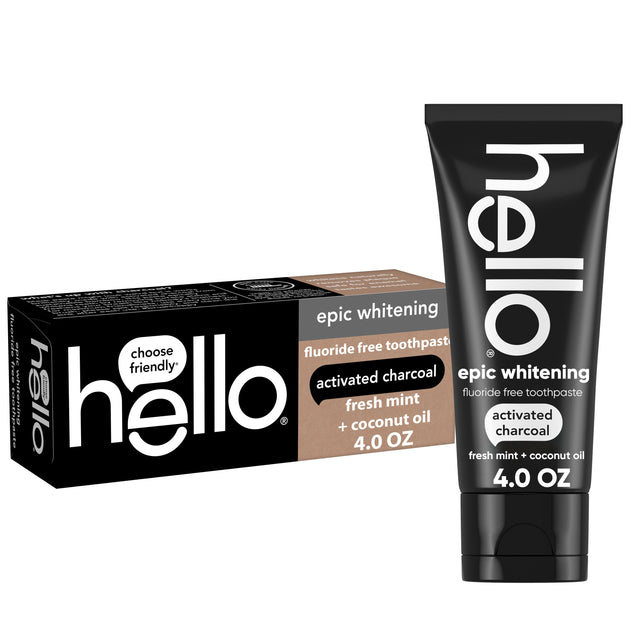 hello activated charcoal epic whitening fluoride free toothpaste