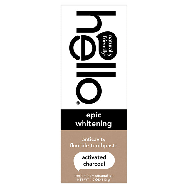 hello activated charcoal whitening fluoride toothpaste