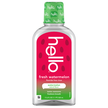hello kids watermelon fluoride free mouthwash