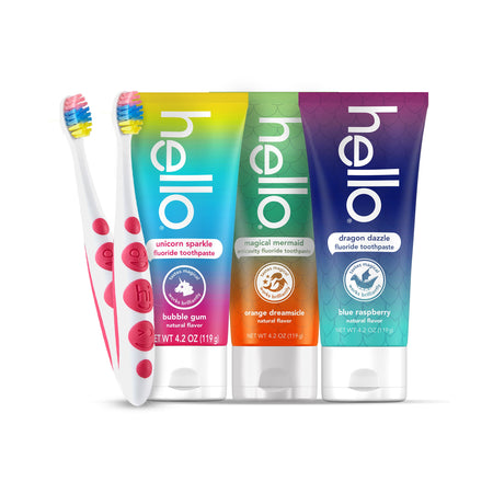 hello kids toothpaste and toothbrush variety bundle