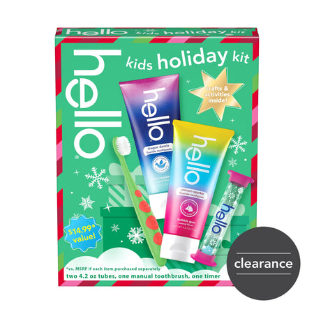 hello kids toothbrush and kids toothpaste holiday gift set