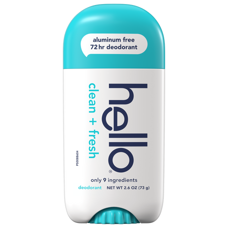 hello clean + fresh aluminum free deodorant with charcoal.